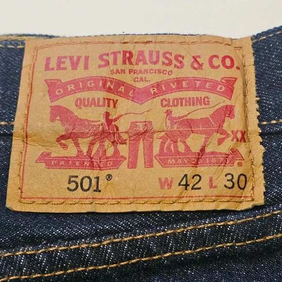 Levi's 501 Original Button Fly Jeans 42x30 Straight Leg Denim 4996 New w/o Tags - Picture 6 of 12